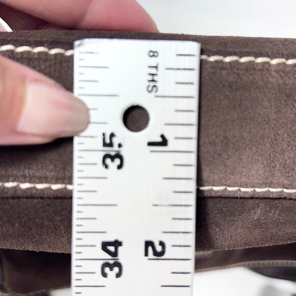 Dooney & Bourke Suede Letter Carrier Bag Crossbody Chocolate Brown - Picture 12 of 12